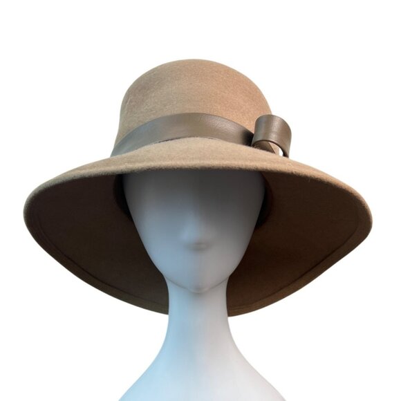 Vintage Fan Fields Felis Women\'s Brown Bucket Hat bith Bow Accent - One Size main image 7